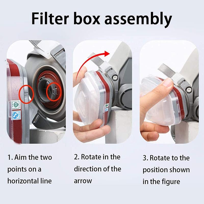 Reusable half face gas mask Respirator Mask with safety goggles, filter for painting, welding, polishing, woodworking, and other job protection