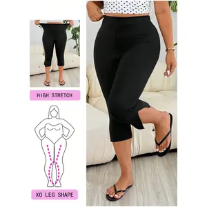 Plus Size Womens Black Capri Leggings – High Waist Gym & Workout Pants