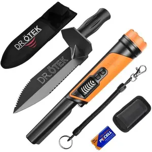 Detector Pinpointer IP68 Fully Waterproof Orange and Detector Shovel for Digging