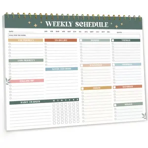 2026 Version | Weekly To Do List Notepad (8.5x11"), 52 Undated Planner Sheets, Large Weekly Planner Desk Pad For Work, School & Home, Modern Boho Spiral Bound or Rainbow Boho Flat-Top