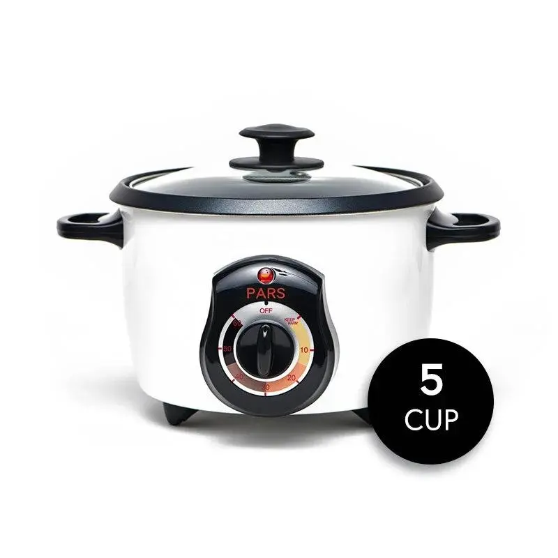 Pars Automatic Persian Tahdig Gourmet Rice Cooker - 5 Cups Stainless Steel Cookware Round Pot with Perfect Tahdig Top for Home Rice Cooking