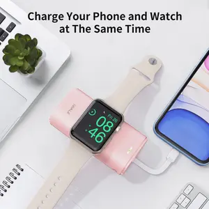 iWALK Portable Apple Watch Charger, 9000mAh Power Bank with Built in Cable, Apple Watch and Phone Charger, Compatible with Apple Watch Series 8/7/6/Se/5/4/3/2, iPhone14/ 13/12/12 Pro Max/ 11/6s