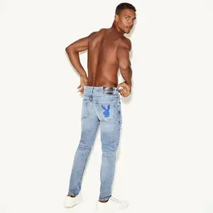 The Playboy Skinny Jean Light Wash Destroy
