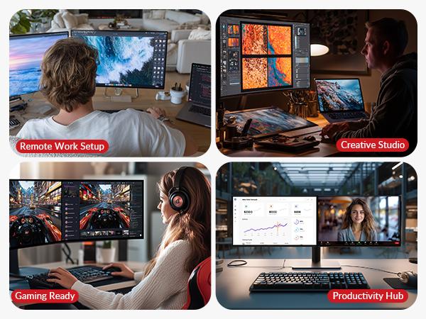 AV Access KD-E30 KVM Switch Docking Station for 2 Desktops & 1 Laptop, Dual 4K HDMI Monitors, 100W USB-C Charging, EDID, 10-in-1 USB-C Dock, 1G Stable Internet