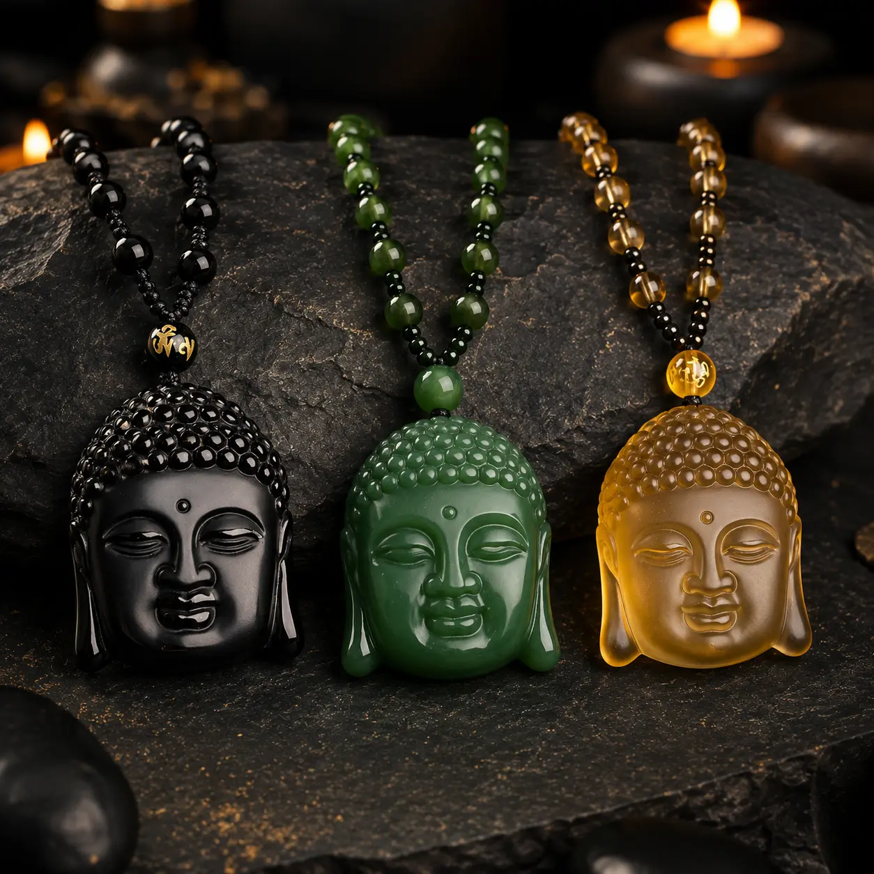 Temple-Blessed Buddha Rosary Necklace for Mindfulness and Meditation