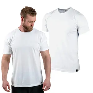 Gymreapers Basic Clip Tag Tee Menswear Fitted Short Sleeve Crew Neck T-Shirt for Summer Minimalist Style Top Fabric Soft