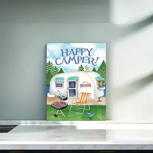 Happy Camper Pattern DIY Diamond Arts Colorful Painting Kit without Frame, DIY 5D Diamond Arts Colorful Painting for Home Wall Decor