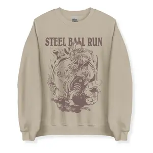 JoJo’s Bizarre Adventure Steel Ball Run Graphic Sweatshirt, Vintage Anime Crewneck, Unisex Manga Fan Pullover Gift