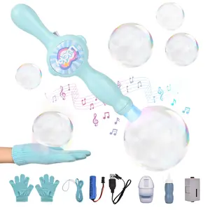 Smoke Bubble Machine with Lights & Music, Leak-Proof Automatic Bubble Blower for Kids, Outdoor Party Birthday Gifts for Toddlers Boys Girls