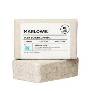 MARLOWE. No. 102 Exfoliating Body Scrub Soap Bar - Original Scent - Men's Body Care Soap Bar - Gentle Cleansing Soap for All Skin Types Fragrance Aroma