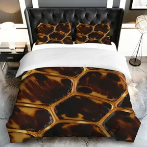 3PCS Duvet Cover Set, 1 Duvet+2 Pillowcases(Without filler), Tortoiseshell Pattern theme, Thanksgiving bedding set, Elegant Luxurious Modern Stylish Suitable for decoration Bedroom Living Room Hotel Guest Room