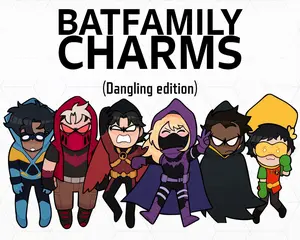 Dangling Batfam Keychain Acrylic Charms, Batfam Kawaii Keychains, Funny Keychain, Cute Accessory, Fun Charm For Backpack Or Purse | High Quality and Customer Favorite Items