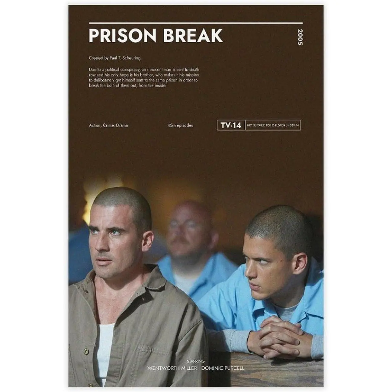 Prison Break Canvas Poster Print Painting, Home Decor for Bedroom and Office, Ideal Gift for Home Supplies Enthusiasts