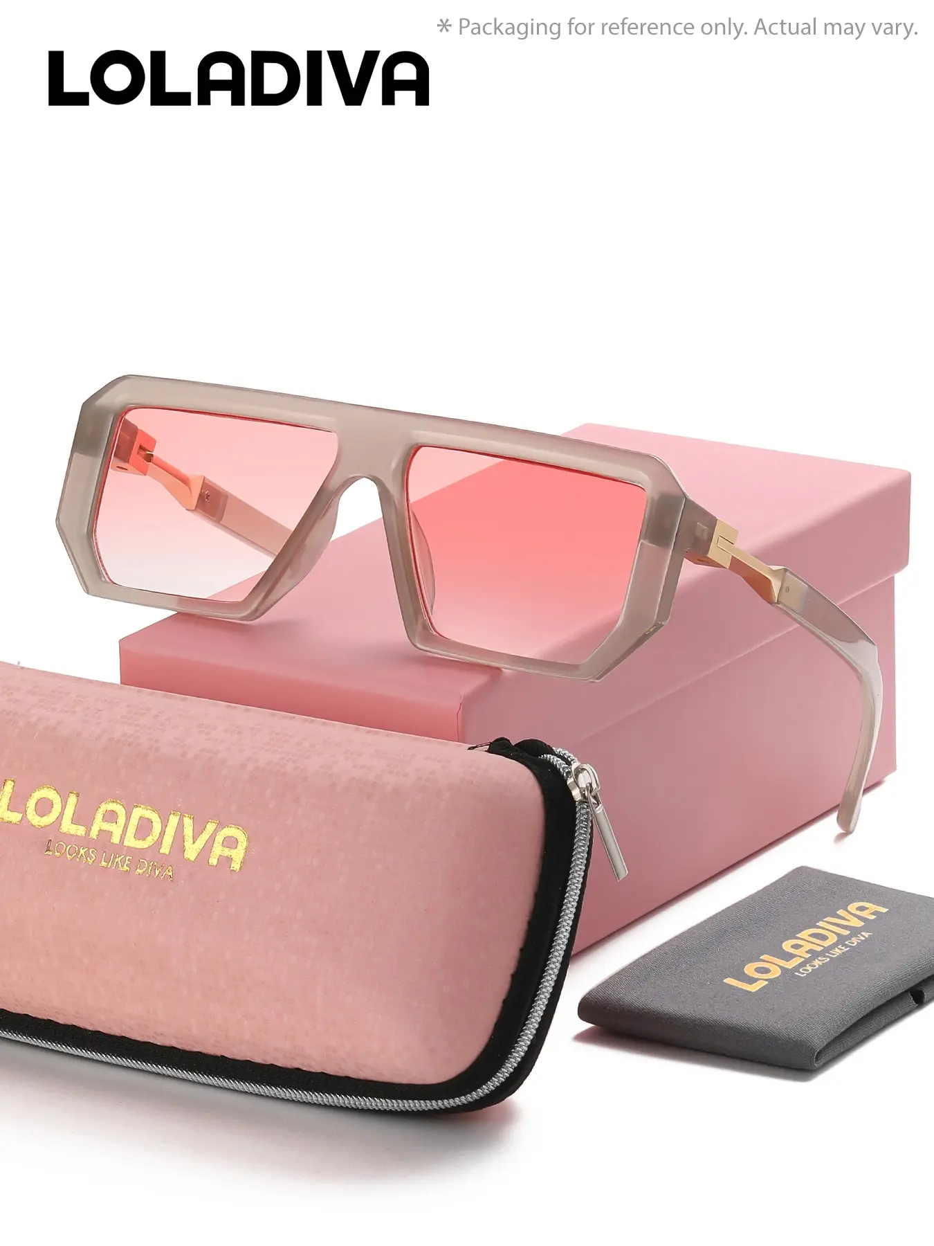 Unisex Square Asymmetrical Sunglasses, HD Frameless Design, Uv400 Protection, Casual Style, All Seasons Wear, High-Quality Lens
