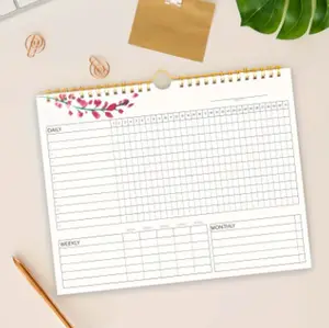 Spiral Bound Habit Tracker Calendar: Daily, Weekly & Monthly To-Do List Planner and Goal Journal - 12 Pages