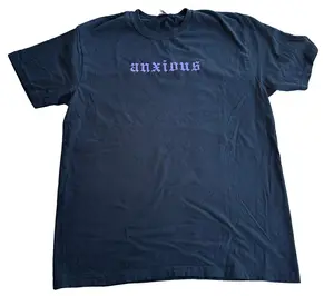 T-shirt Anxious Embroidered Comfort Color TEE, Alt Fashion, Alternative, Shirt For Gamer