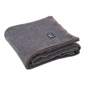 VEVOR  Camping Blanket 64" x 88" Warm for Camping Hiking Travel Light Grey Wool ， Polyester fiber