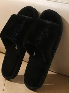 Women's Soft Plush Home Slippers, Comfortable Open-Toe Indoor Shoes, All-Season Bedroom Footwear, Cozy and Warm Design, Warm House Slippers