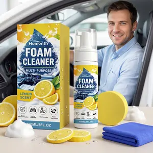 Foam Cleaning Kit for Car Interior, Leather Seat Cleaner, Stain Remover, Brightening, Renovation, Maintenance, Automotive Care