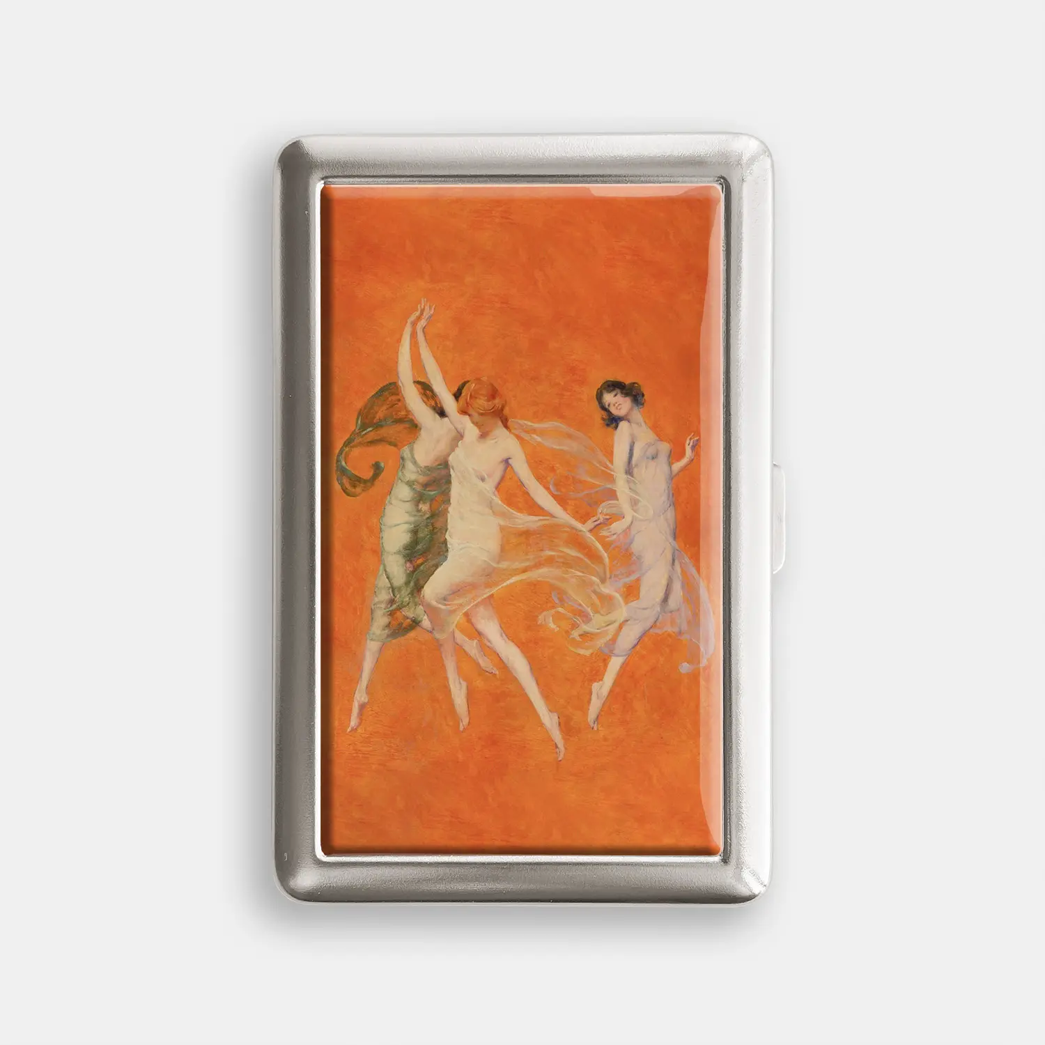 Dance of Three Muses 100s or King Size Case Storage Box Card Holder Metal Wallet