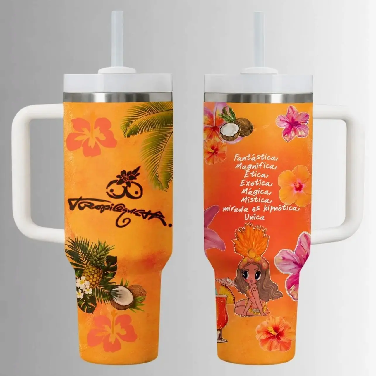 Viajando Por El Mundo Tropitour 20oz/30oz/40oz Stainless Steel Tumbler – Insulated Travel Cup, Gift for Music Fans
