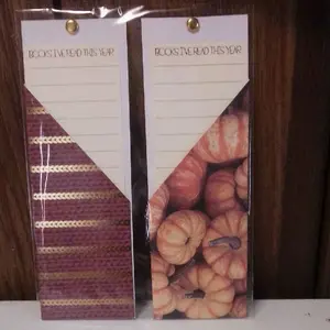 Handmade Bookmarks Fall Sweater and Pumpkin Design with Book List - Autumn Themed Reading Tracker