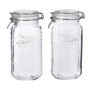 Mason Craft and More 2L Preserving Jars with Clamp Lids - Set of 2