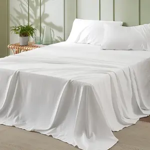 Comfortable Solid-Color Bedding Set - Breathable Microfiber Sheet & Pillowcase for All-Season Comfort King Size Hotel-Grade Softness Easy Care Machine Washable