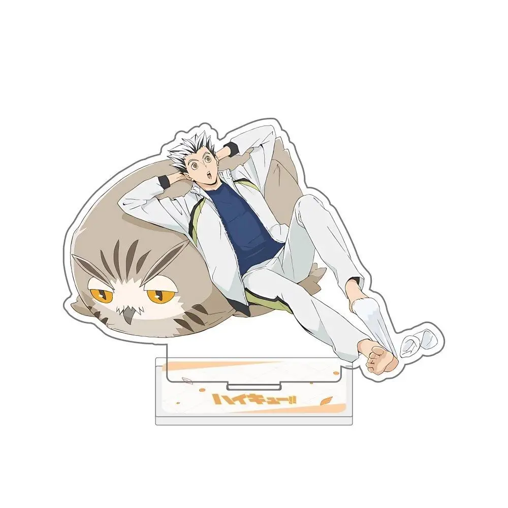 Anime Haikyuu!! 15CM Acrylic Stand Animal Mascot Bokuto Kuroo Kenma Desk Decor Otaku Fans Collectible Gift
