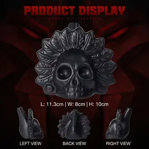 Authentic Handmade Aztec Skull Whistle | Natural Clay Pottery | Loud Scream Prank Toy with Storage Bag