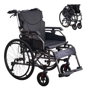 Foldable Wheelchair with Lightweight Aluminum Frame and Smooth All-Terrain Wheels