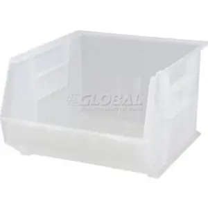 Global Industrial 1272000 Plastic Hang & Stack Bin, Clear - 18 x 16.5 x 11 in.