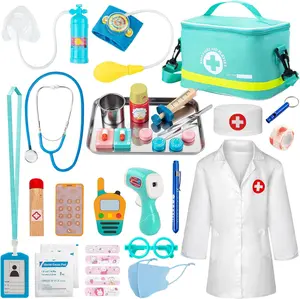Doctor Kit for Kids, 34 Pcs Pretend Playset for Toddlers, Doctor kit for Toddlers 3-5,  Stethoscope and Other Accessories, for Boys and Girls