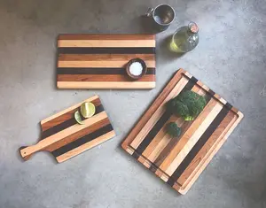 Multi-Hardwood Cutting Board Set, Handmade Three-Piece Gift Set, Housewarming Gift, Wedding Gift, Kitchen Basics, Maple Cherry Walnut Boards