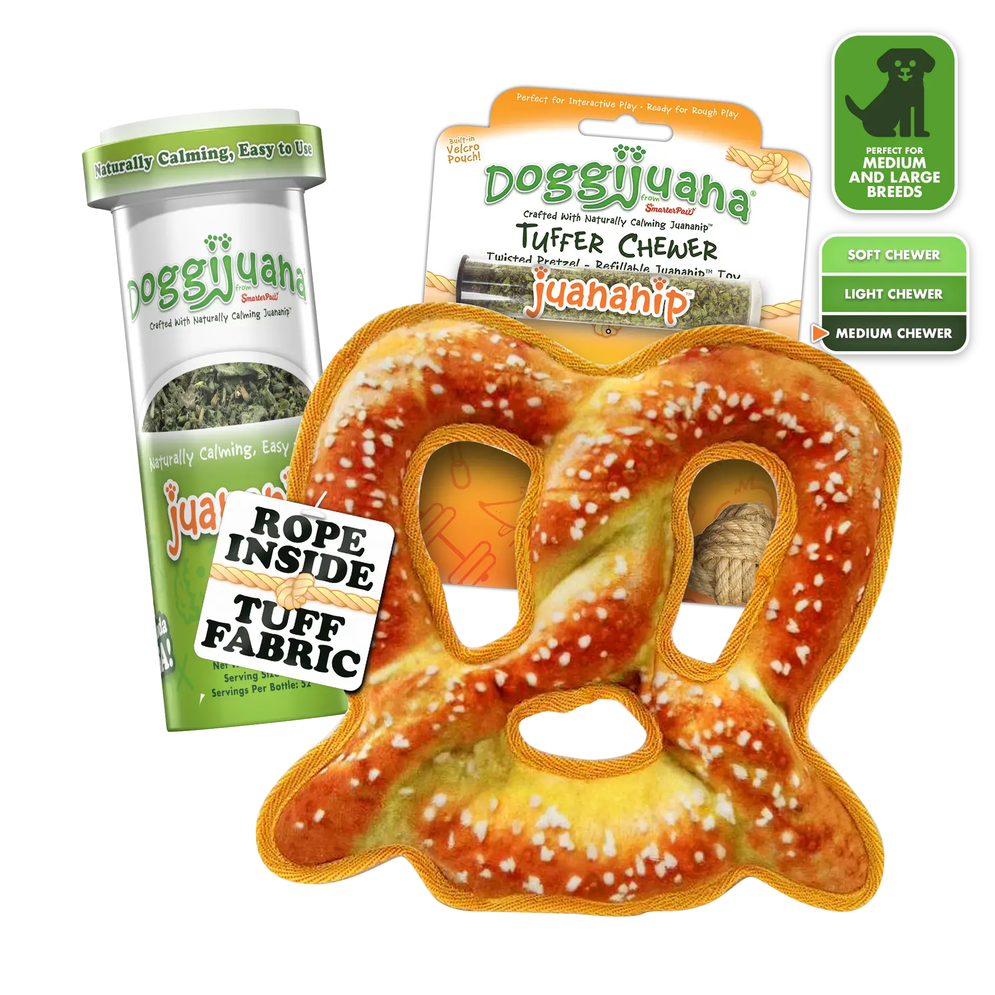 Tuffer Chewer Doggi Duo Bundle - Twisted Pretzel & Juananip