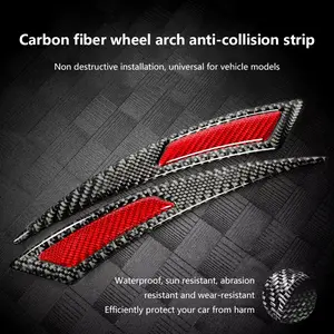 Carbon Fiber Fender  Strip, Anti-Scratch Wheel Arch Trim for All Cars Universal Sedan Bumper Protector Kit
