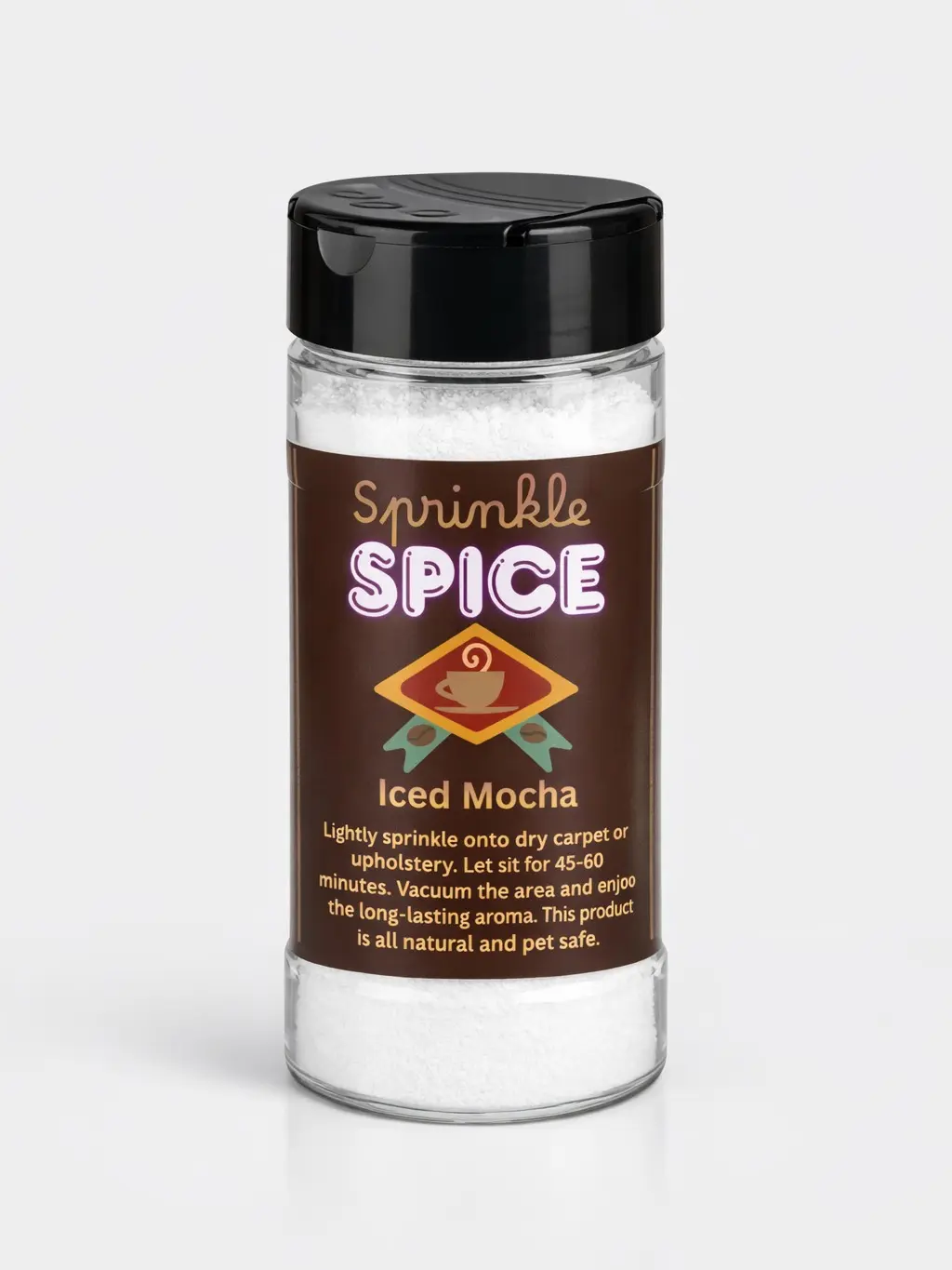 Scented Household Iced Mocha Carpet and Upholstery Powder Freshener - Vanilla, Cream, Smooth Formula for Home Care