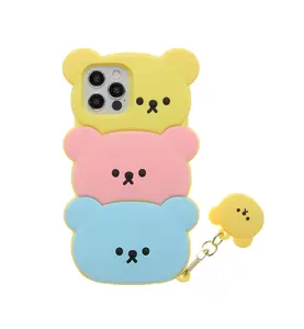 Candy Bear Case for iPhone SE 2022/SE 2020/8 7 6 6S 4.7",3D Cute Candy Bear Case for Women Girls Teens Kids,Kawaii Lovely Stacked Candy Bear Soft Silicone Case for iPhone SE 2022