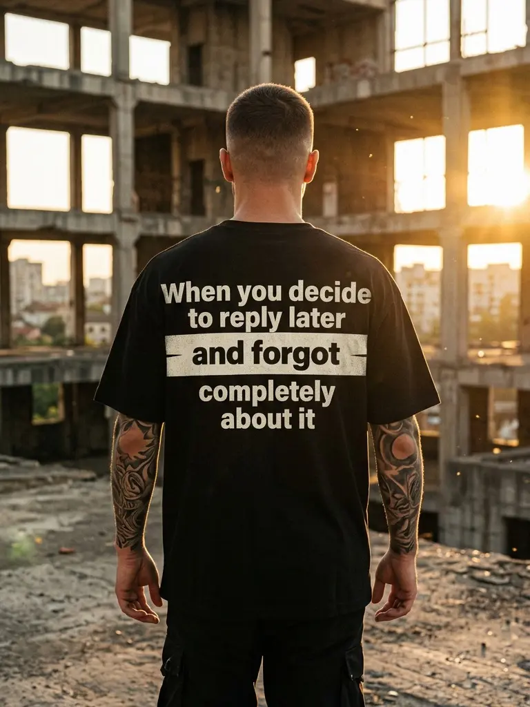Men's When You Decide To Reply Later Funny Meme Back Tee