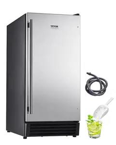【Summervibes】VEVOR Undercounter Built-in Ice Maker,  50 Lbs/Day Under Counter Ice Maker Machine with Drain Pump Reversible Door Stainless Steel, Freestanding Ice Maker for Commercial Home Kitchen