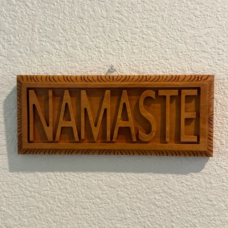 Namaste Wooden Wall Hanging Plaque Decor