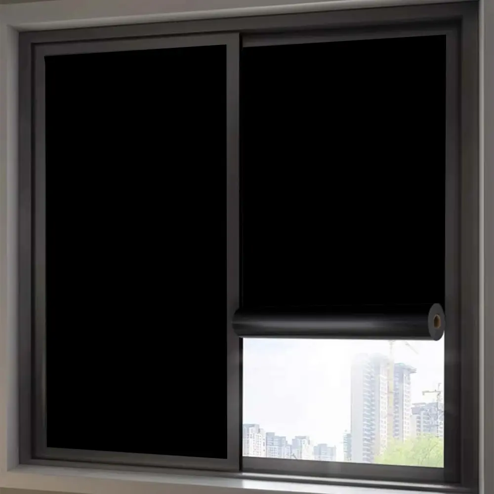 Vinyl Window Film (44.5x100cm), Privacy Crystal 100% Light Blocking, Anti-Static UV Protection, Self-Adhesive, Bedroom & Living Room, Window Privacy Films