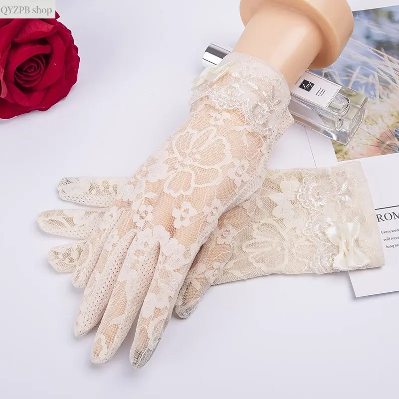 Summer Women’s Lace Gloves for UV Protection – Thin, Breathable, Non-Slip Sunscreen Gloves for Driving, Wedding, Garden Party, Ball, Performance, Outdoor Events, Elegant Lightweight Fashion Gloves,summerwins