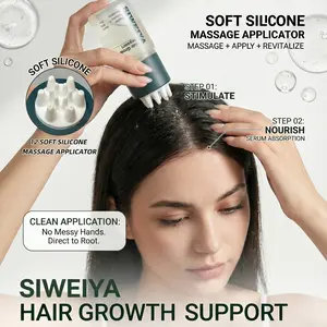 2-in-1 Korean Scalp Massager & 100ml Hair Growth Serum - Peptide Complex Formula for Thinning Hair, Plant-Based Bio-Active Haircare to Strengthen Roots & Soothe Scalp