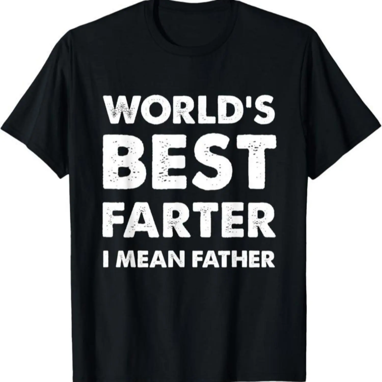 Women's Short-Sleeve Round Neck Casual Streetwear Top, Father's Day Retro "World's Best Farter" Dad Joke Premium Cotton Graphic T-Shirt, Shortsleeve, Tshirt, Tops