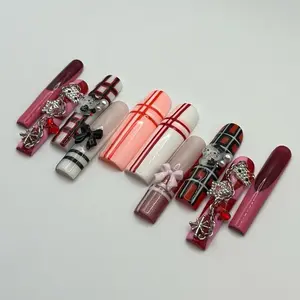 Y2K Junk pink and red Press on Nails