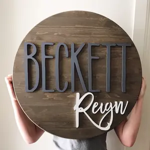 Round name sign, NO LETTER LIMIT,24” and 30” round sign, nursery name sign