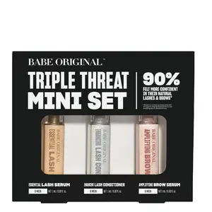 Triple Threat Mini Set, Includes Essential Lash Serum 1ml, Enhancing Lash Conditioner 1ml & Amplifying Brow Serum 1ml