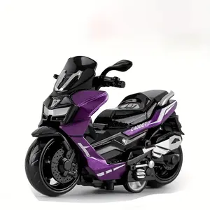 1PC Creative Pull-Back Motorcycle - Realistic Scooter Toy, Flip-Up Rear Seat & Movable Handlebars, Cool Model Decoration Gift
