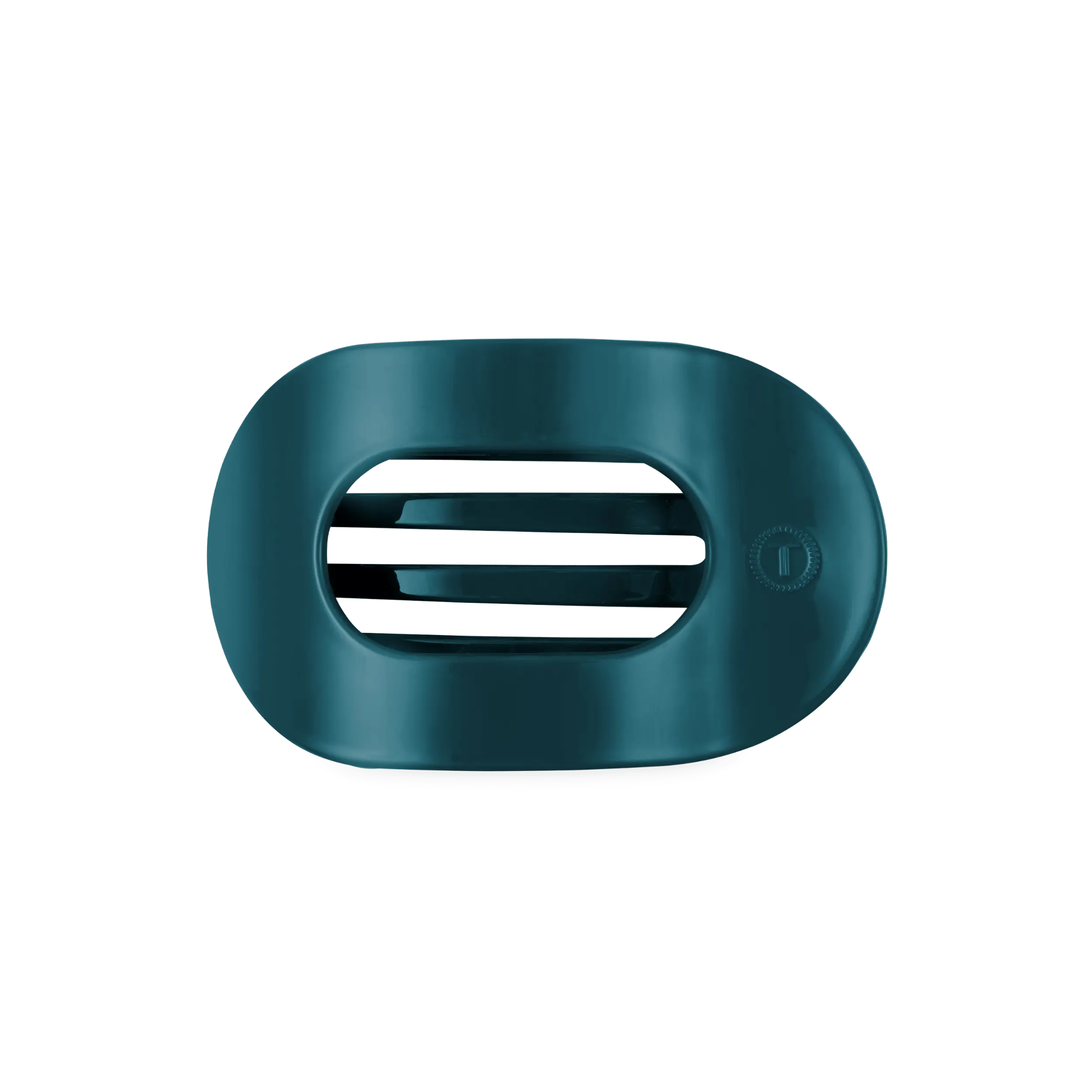 Teal With It Medium Flat Round Hair Clip